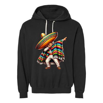 Dabbing Mexican Poncho Cinco De Mayo Garment-Dyed Fleece Hoodie