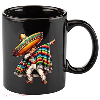 Dabbing Mexican Poncho Cinco De Mayo 11oz C Handle Ceramic Mug