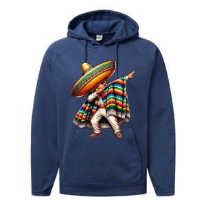 Dabbing Mexican Poncho Cinco De Mayo Performance Fleece Hoodie