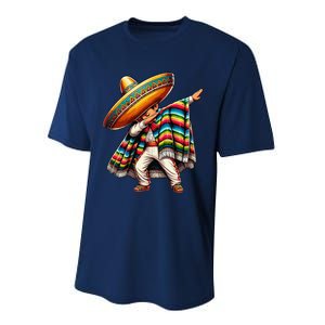 Dabbing Mexican Poncho Cinco De Mayo Performance Sprint T-Shirt