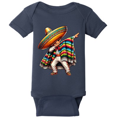 Dabbing Mexican Poncho Cinco De Mayo Baby Bodysuit