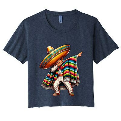 Dabbing Mexican Poncho Cinco De Mayo Crop Top