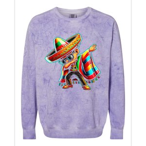 Dabbing Mexican Poncho Cinco De Mayo Colorblast Crewneck Sweatshirt