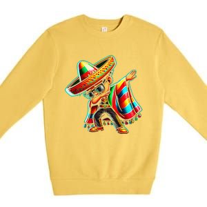 Dabbing Mexican Poncho Cinco De Mayo Premium Crewneck Sweatshirt