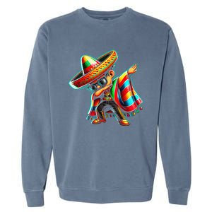 Dabbing Mexican Poncho Cinco De Mayo Garment-Dyed Sweatshirt