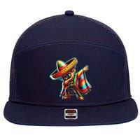 Dabbing Mexican Poncho Cinco De Mayo 7 Panel Mesh Trucker Snapback Hat