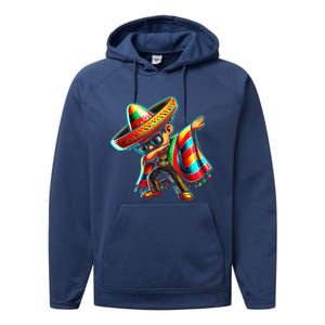 Dabbing Mexican Poncho Cinco De Mayo Performance Fleece Hoodie