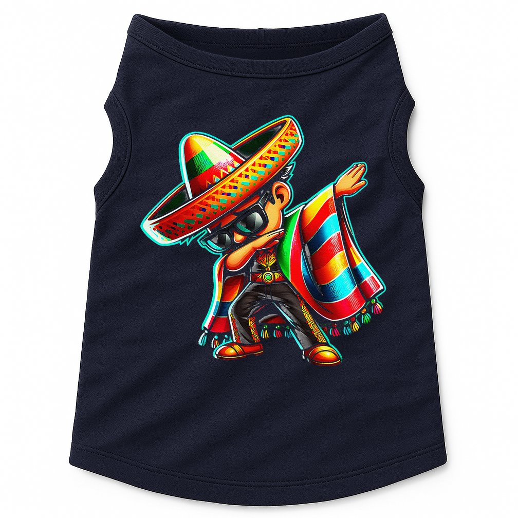 Dabbing Mexican Poncho Cinco De Mayo Doggie Tank