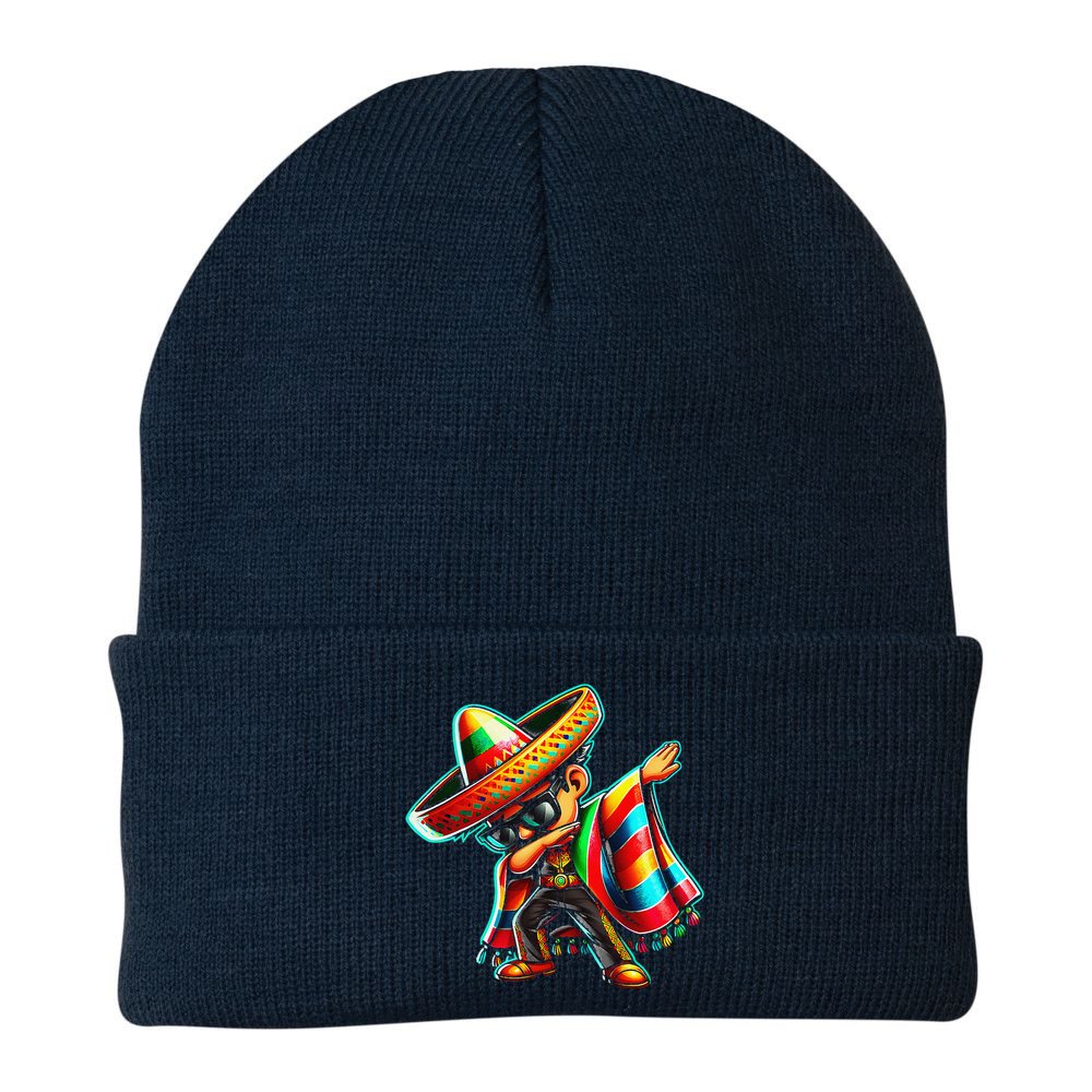 Dabbing Mexican Poncho Cinco De Mayo Beanie