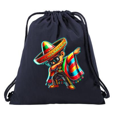 Dabbing Mexican Poncho Cinco De Mayo Drawstring Bag