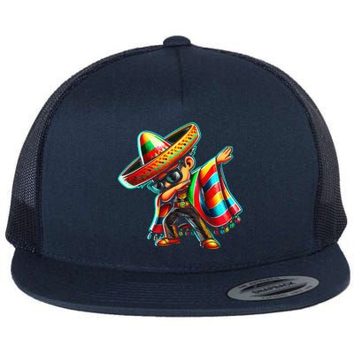 Dabbing Mexican Poncho Cinco De Mayo Flatbill Hat
