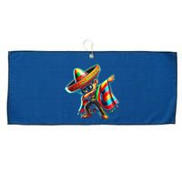 Dabbing Mexican Poncho Cinco De Mayo Large Microfiber Waffle Golf Towel