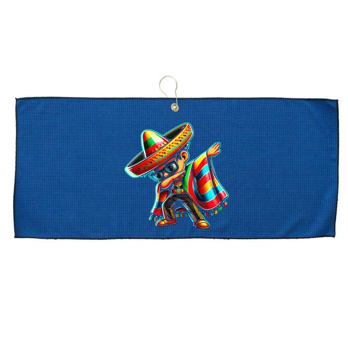 Dabbing Mexican Poncho Cinco De Mayo Large Microfiber Waffle Golf Towel