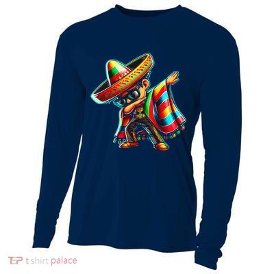 Dabbing Mexican Poncho Cinco De Mayo Cooling Performance Long Sleeve Crew