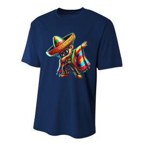 Dabbing Mexican Poncho Cinco De Mayo Performance Sprint T-Shirt