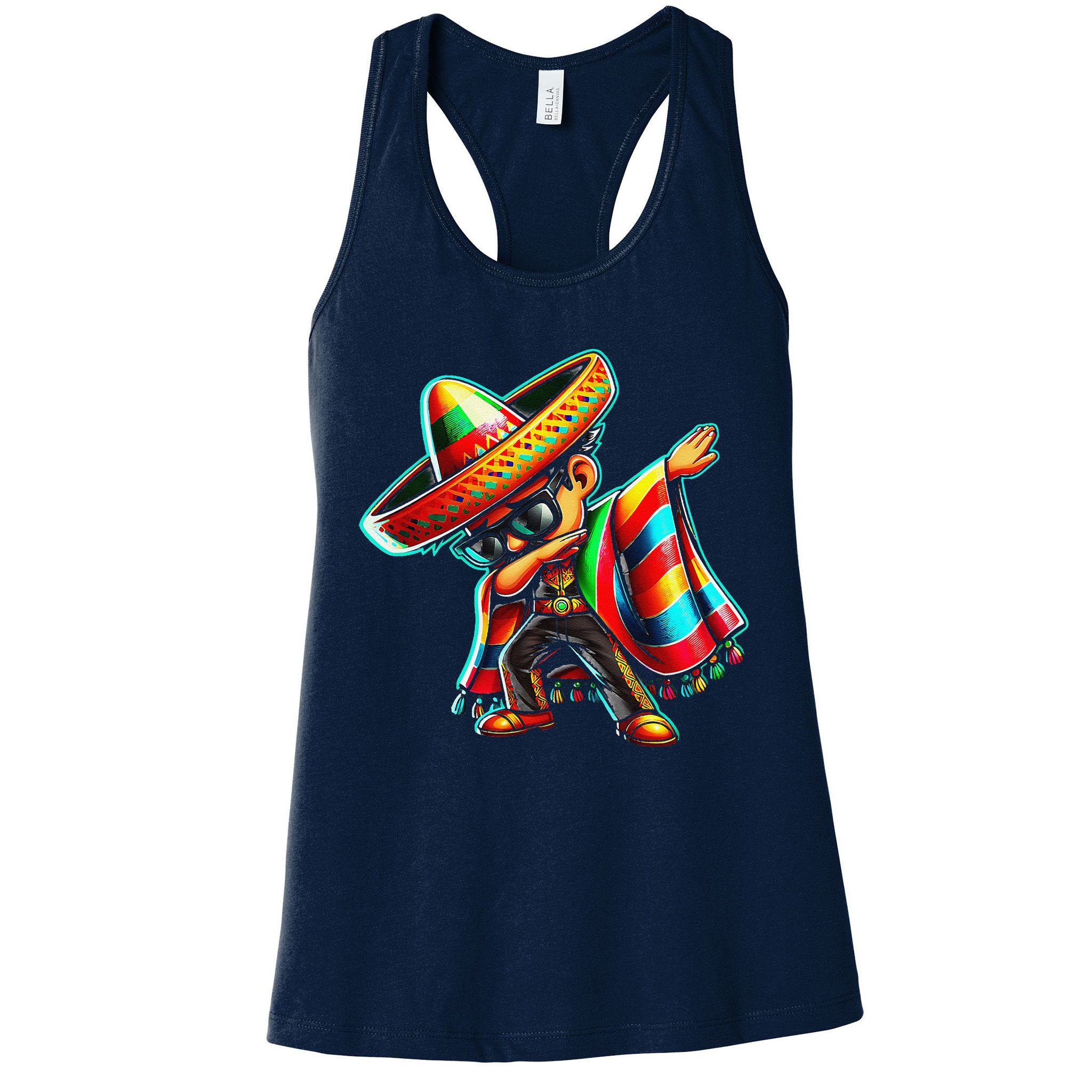 Dabbing Mexican Poncho Cinco De Mayo Womens Tank Top