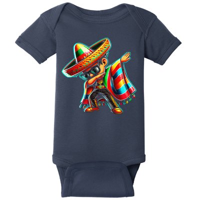 Dabbing Mexican Poncho Cinco De Mayo Baby Bodysuit