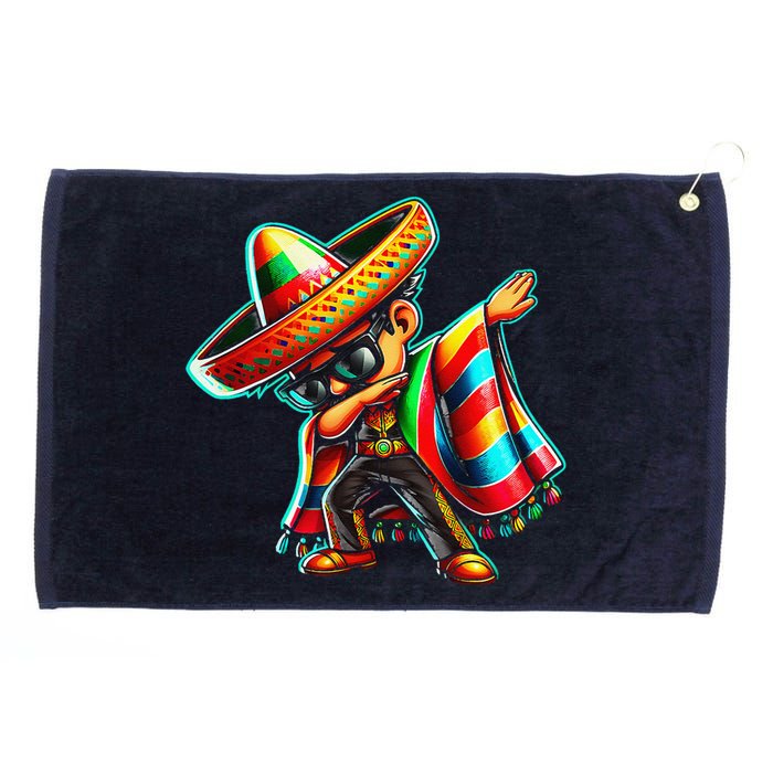 Dabbing Mexican Poncho Cinco De Mayo Grommeted Golf Towel