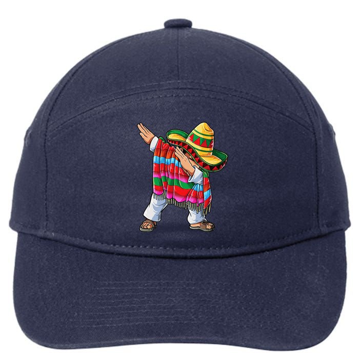 Dabbing Mexican Poncho Cinco De Mayo Sombrero Dab 7-Panel Snapback Hat