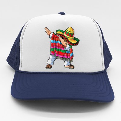 Dabbing Mexican Poncho Cinco De Mayo Sombrero Dab Trucker Hat