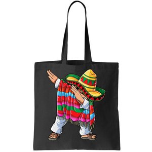 Dabbing Mexican Poncho Cinco De Mayo Short Sleeve Sombrero Dab Tote Bag