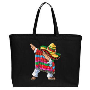 Dabbing Mexican Poncho Cinco De Mayo Short Sleeve Sombrero Dab Cotton Canvas Jumbo Tote