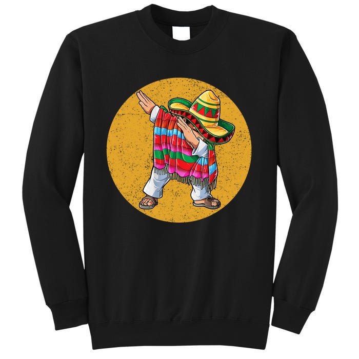 Dabbing Mexican Poncho Cinco De Mayo Retro Vintage Sweatshirt