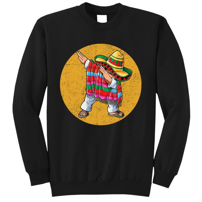 Dabbing Mexican Poncho Cinco De Mayo Retro Vintage Tall Sweatshirt