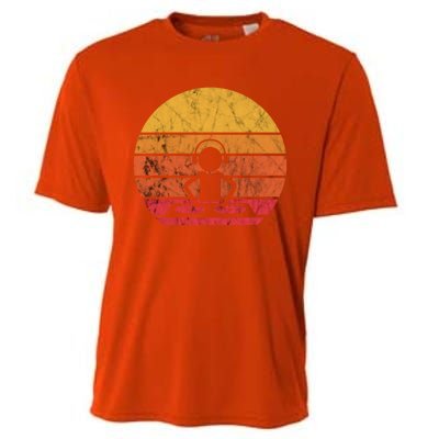 Dj Music Producer Beatmaker Retro Vintage Sunset Turntable Gift Cooling Performance Crew T-Shirt