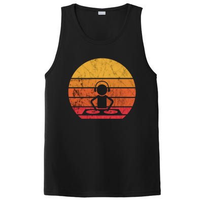 Dj Music Producer Beatmaker Retro Vintage Sunset Turntable Gift PosiCharge Competitor Tank