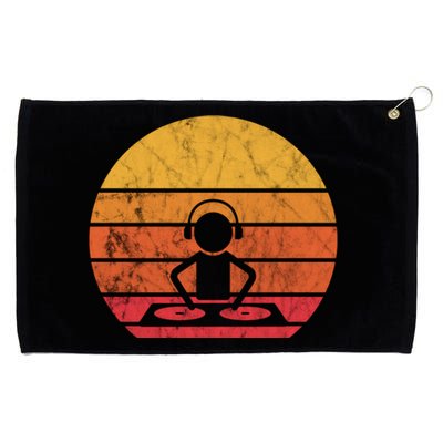 Dj Music Producer Beatmaker Retro Vintage Sunset Turntable Gift Grommeted Golf Towel