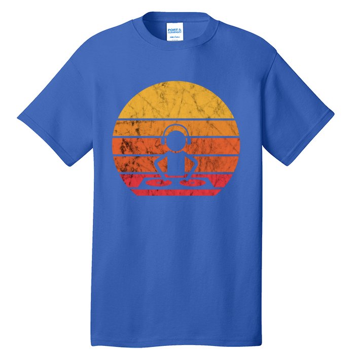 Dj Music Producer Beatmaker Retro Vintage Sunset Turntable Gift Tall T-Shirt