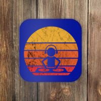 Dj Music Producer Beatmaker Retro Vintage Sunset Turntable Gift Coaster