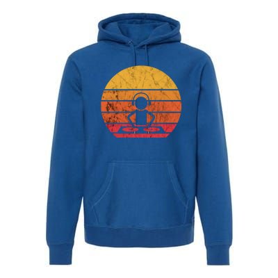 Dj Music Producer Beatmaker Retro Vintage Sunset Turntable Gift Premium Hoodie