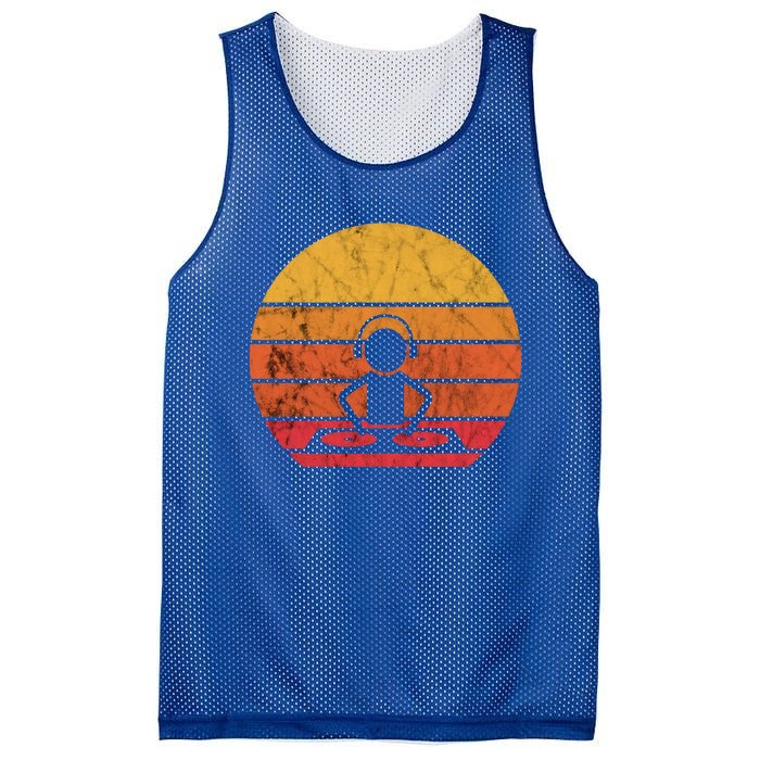 Dj Music Producer Beatmaker Retro Vintage Sunset Turntable Gift Mesh Reversible Basketball Jersey Tank