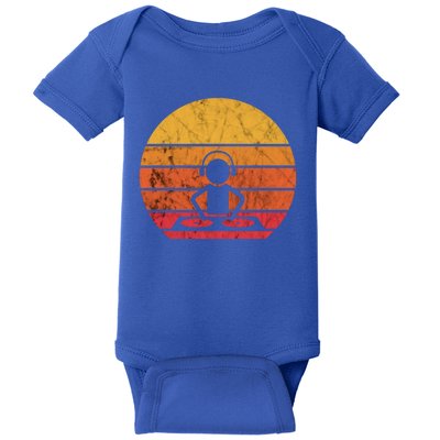 Dj Music Producer Beatmaker Retro Vintage Sunset Turntable Gift Baby Bodysuit