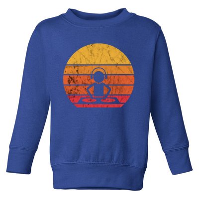 Dj Music Producer Beatmaker Retro Vintage Sunset Turntable Gift Toddler Sweatshirt