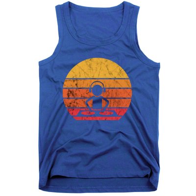 Dj Music Producer Beatmaker Retro Vintage Sunset Turntable Gift Tank Top