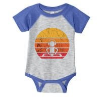 Dj Music Producer Beatmaker Retro Vintage Sunset Turntable Gift Infant Baby Jersey Bodysuit