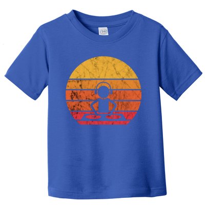 Dj Music Producer Beatmaker Retro Vintage Sunset Turntable Gift Toddler T-Shirt