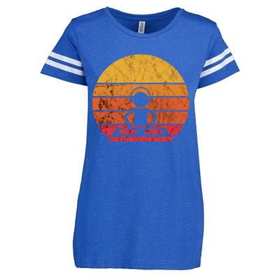 Dj Music Producer Beatmaker Retro Vintage Sunset Turntable Gift Enza Ladies Jersey Football T-Shirt