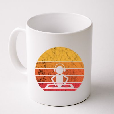 Dj Music Producer Beatmaker Retro Vintage Sunset Turntable Gift Coffee Mug