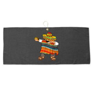 Dabbing Mexican Poncho Cinco De Mayo Men Sombrero Funny Dab Large Microfiber Waffle Golf Towel