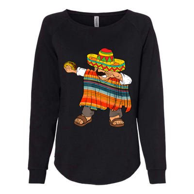 Dabbing Mexican Poncho Cinco De Mayo Men Sombrero Funny Dab Womens California Wash Sweatshirt