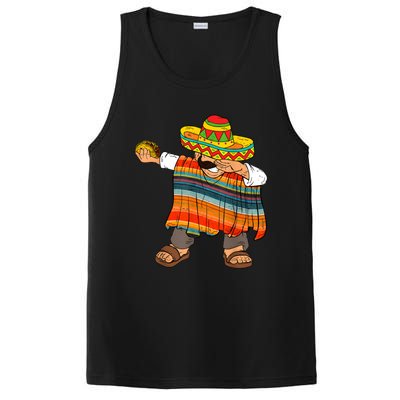 Dabbing Mexican Poncho Cinco De Mayo Men Sombrero Funny Dab PosiCharge Competitor Tank