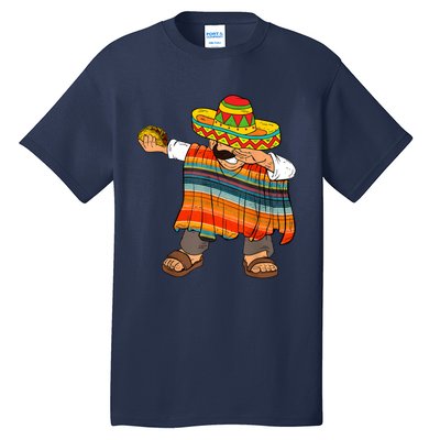 Dabbing Mexican Poncho Cinco De Mayo Men Sombrero Funny Dab Tall T-Shirt