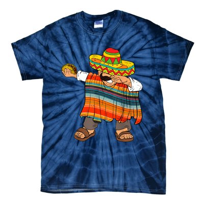 Dabbing Mexican Poncho Cinco De Mayo Men Sombrero Funny Dab Tie-Dye T-Shirt