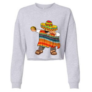 Dabbing Mexican Poncho Cinco De Mayo Men Sombrero Funny Dab Cropped Pullover Crew