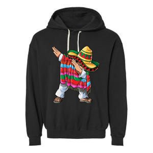 Dabbing Mexican Poncho Cinco De Mayo Boy Sombrero Dab Garment-Dyed Fleece Hoodie