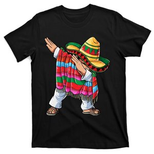 Dabbing Mexican Poncho Cinco De Mayo Boy Sombrero Dab T-Shirt